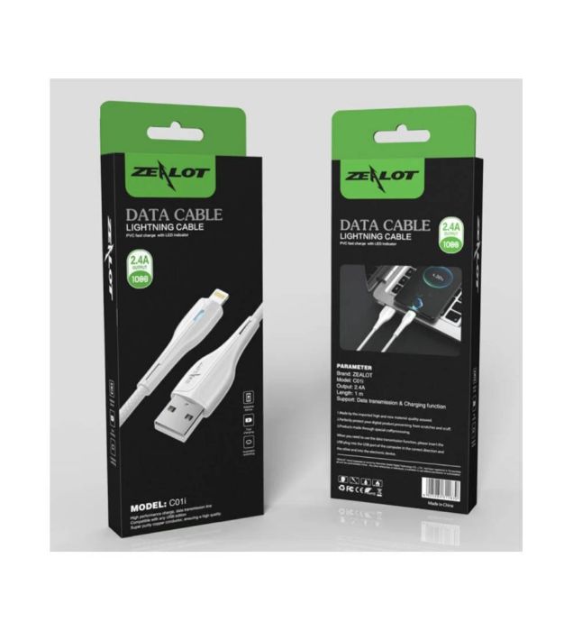 تصویر  کابل تبدیل USB به Lightning زیلوت مدل C01i طول 1 متر