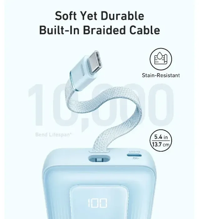تصویر  پاوربانک 30W انکر مدل A1688 ظرفیت 10000 میلی آمپر ساعت