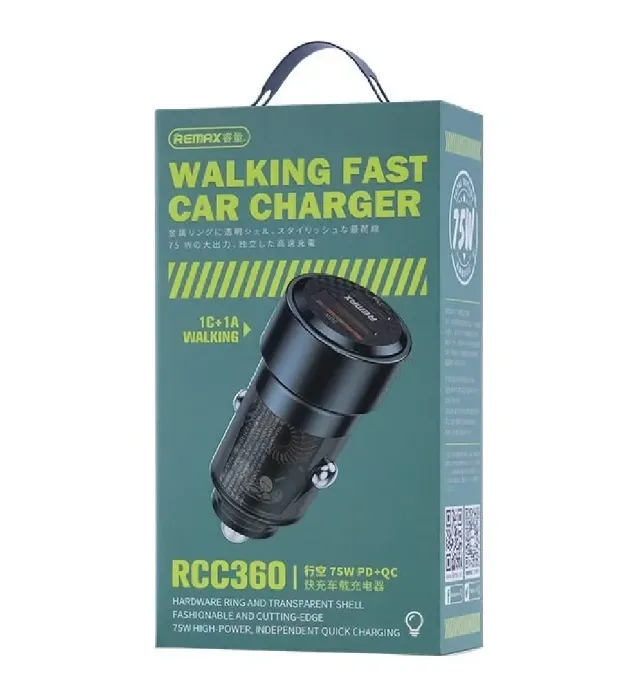تصویر  شارژر فندکی ریمکس مدل RCC 360 توان 75 وات