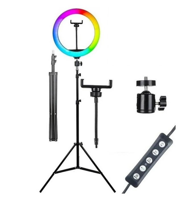 تصویر  رینگ لایت RGB مدل MJ26 به همراه پایه