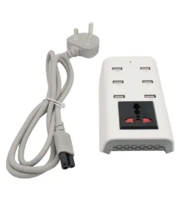 تصویر  شارژر دیواری بودی 24 وات 6 پورت مدل AC302UW به همراه کابل 1.5 متری