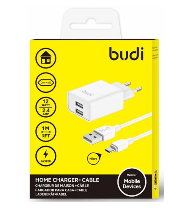 تصویر  شارژر دیواری 12W بودی مدل AC356EMW به همراه کابل USB به MicroUSB