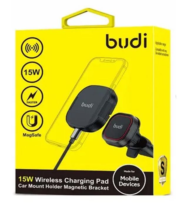 تصویر  پایه نگهدارنده گوشی داخل خودرو و شارژر 15W وایرلس بودی مدل WL3800XB