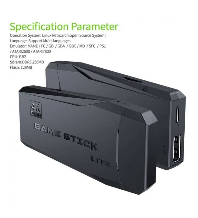 تصویر  کنسول بازی بی‌سیم مدل 2.4G Wireless Controller Gamepad-4K Game Stick Lite