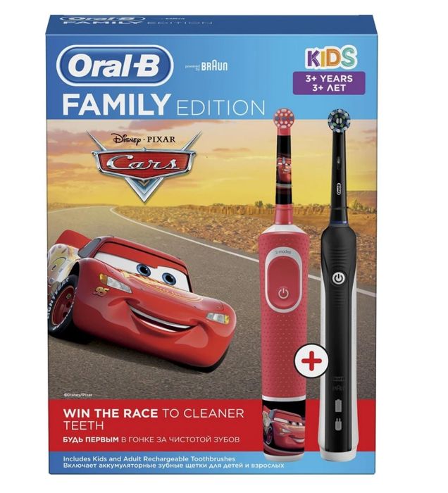 تصویر  مسواک برقی اورال-بی مدل Family Edition kids Cars pro 700 بسته 2 عددی