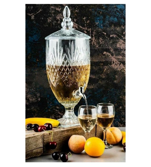 تصویر  کلمن شیشه ای پایه دار 5.5 لیتری