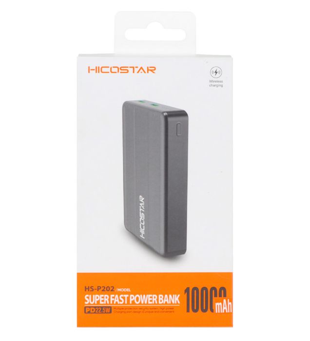 تصویر  پاوربانک 22.5W هیکو استار مدل HS-P202 ظرفیت 10000 میلی آمپر ساعت