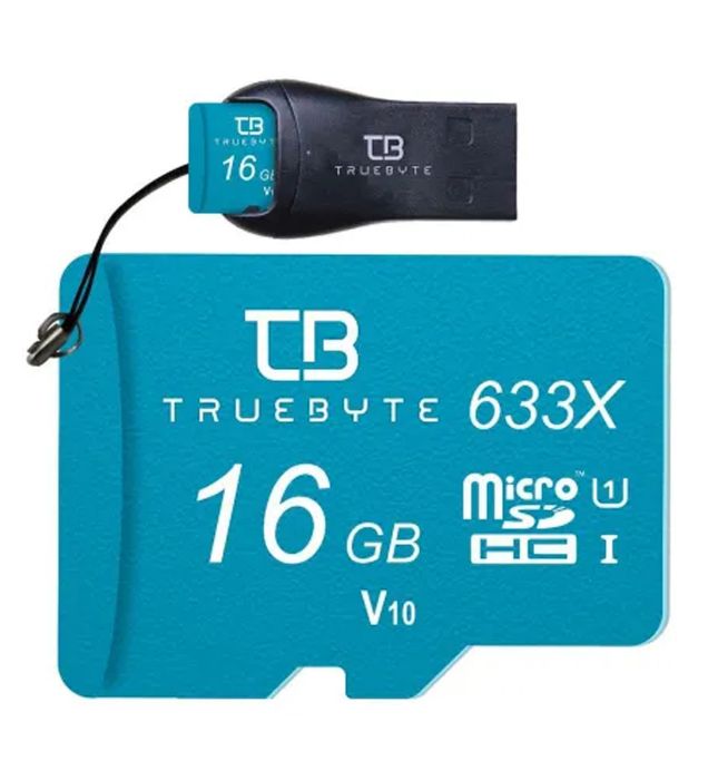 تصویر  کارت حافظه میکرو اس دی تروبایت مدل 633X MicroSD HC V10 Class 10 UHS-I U1 W/A به همراه کارت خوان ظرفیت 16 گیگابایت