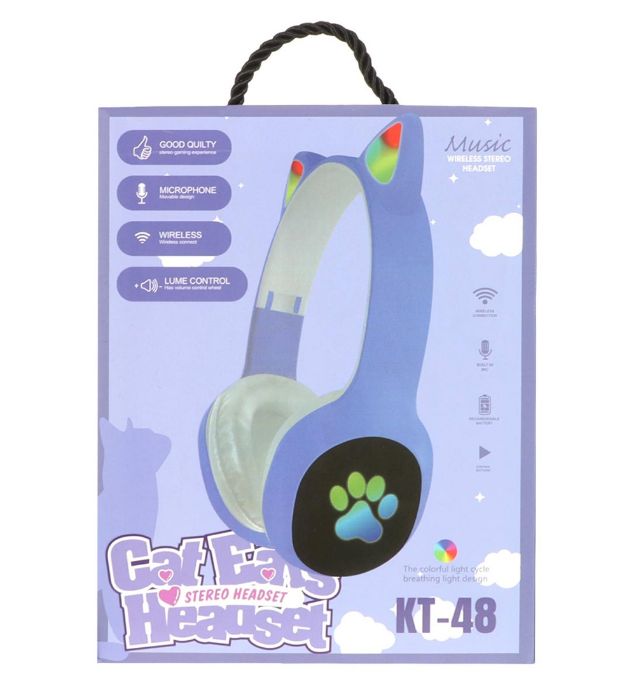 تصویر  هدفون فانتزی بی سیم Cat Ears مدل KT-48