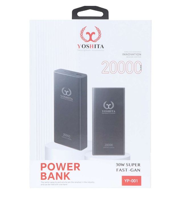 تصویر  پاوربانک 30W یوشیتا مدل YP-001 ظرفیت 20000 میلی آمپر ساعت
