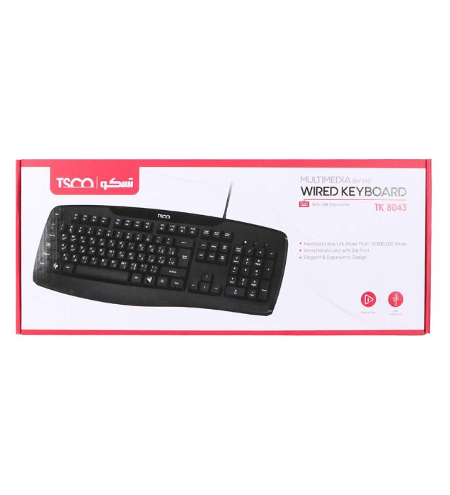 تصویر  کیبورد باسیم تسکو مدل TK 8043