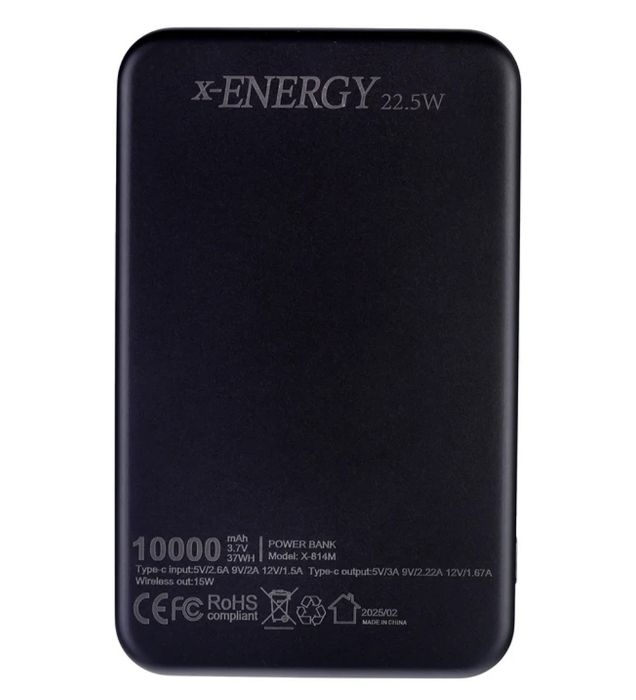 تصویر  پاوربانک وایرلس ایکس انرژی مدل X-814M 22.5W ظرفیت 10000 میلی آمپر ساعت