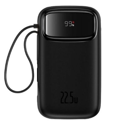 تصویر  پاوربانک 22.5W باسئوس مدل Qpow2 DualCable ظرفیت 10000 میلی آمپر ساعت