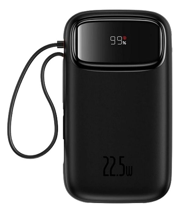 تصویر  پاوربانک 22.5W باسئوس مدل Qpow2 DualCable ظرفیت 10000 میلی آمپر ساعت