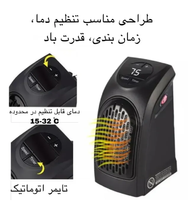 تصویر  بخاری برقی (هیتر) طرح دیواری مدل NFJ-03