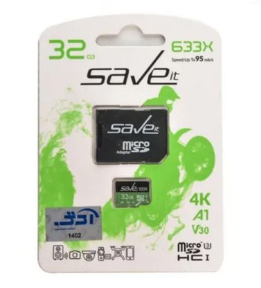 تصویر  کارت حافظه میکرو اس دی سیویت مدل CL10 U3 633X UHS-I V30 A1 4K به همراه آداپتور ظرفیت 32 گیگابایت
