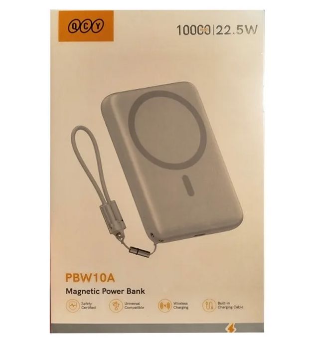 تصویر  پاوربانک کیو سی وای 22.5W مدل PBW10A Magnetic ظرفیت 10000 میلی آمپر ساعت