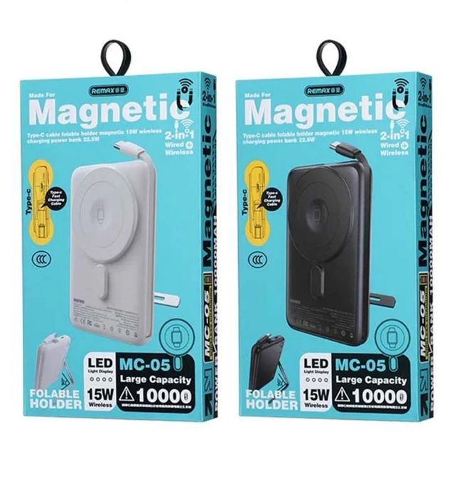 تصویر  پاوربانک ریمکس 22.5W مدل MagSafe MC-05 ظرفیت 10000 میلی آمپر ساعت
