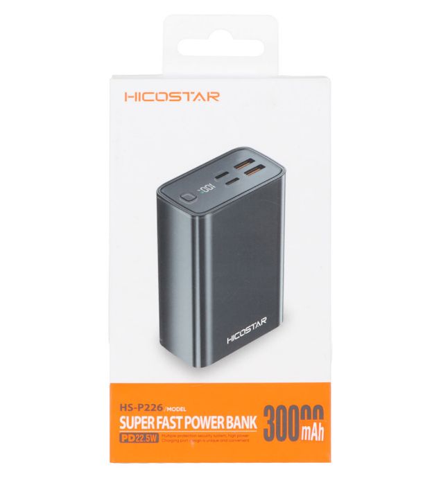 تصویر  پاوربانک 22.5W هیکو استار مدل HS-P226 ظرفیت 30000 میلی آمپر ساعت
