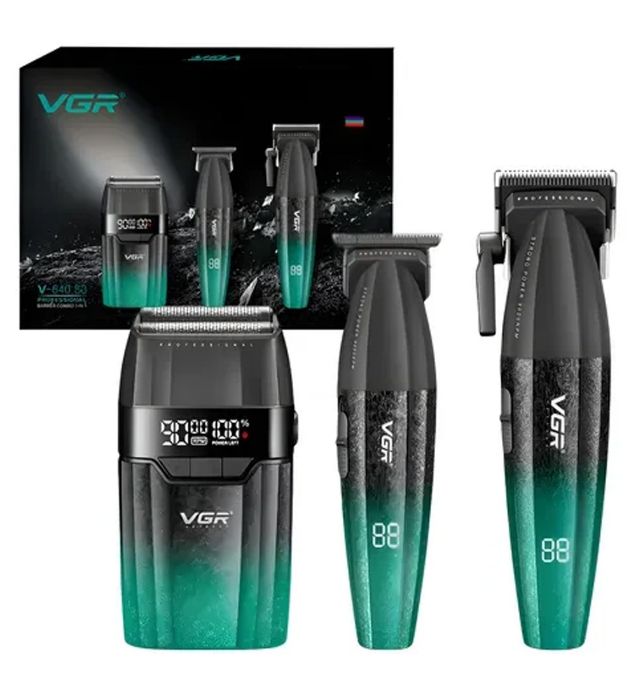 تصویر  ماشین اصلاح سر و صورت وی جی آر مدل V640 S3 مجموعه 3 عددی
