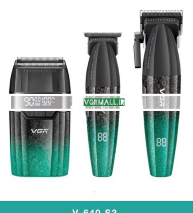 تصویر  ماشین اصلاح سر و صورت وی جی آر مدل V640 S3 مجموعه 3 عددی