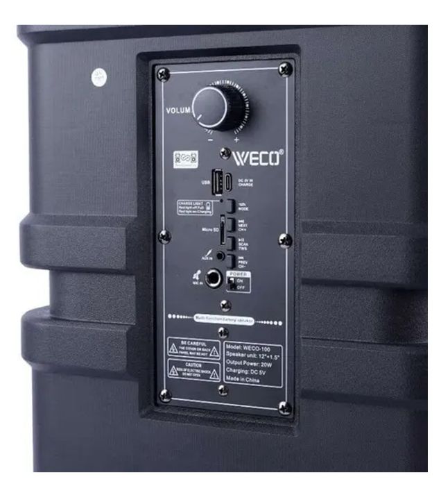 تصویر  اسپیکر بلوتوثی قابل حمل 20W ویکو مدل Weco 100
