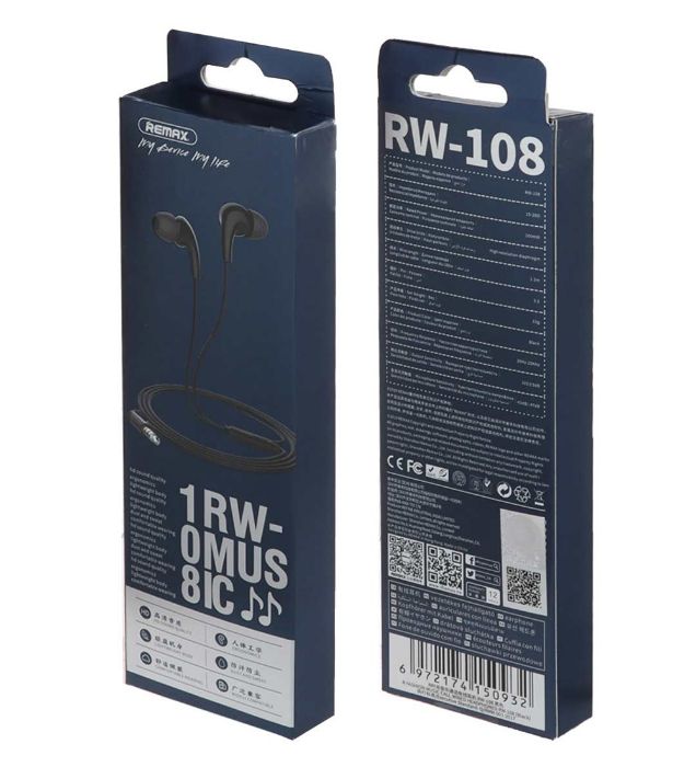 تصویر  هندزفری باسیم ریمکس مدل RW-108