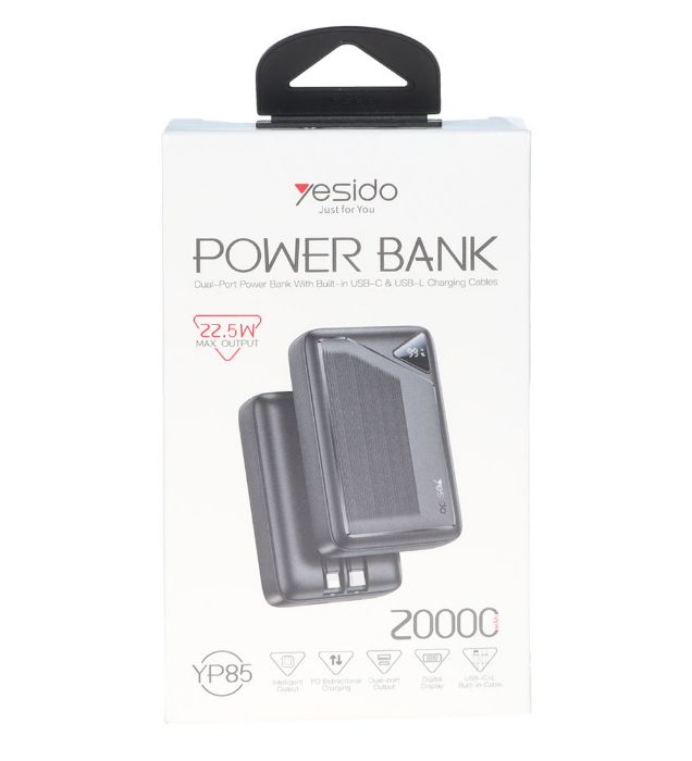 تصویر  پاوربانک 22.5W یسیدو مدل YP85 ظرفیت 20000 میلی آمپر ساعت