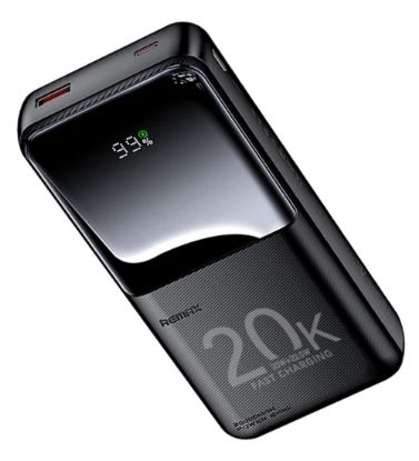 تصویر  پاوربانک ریمکس 22.5W مدل RPP-990 ظرفیت 20000 میلی آمپر ساعت به همراه کابل USB-C و لایتنینگ