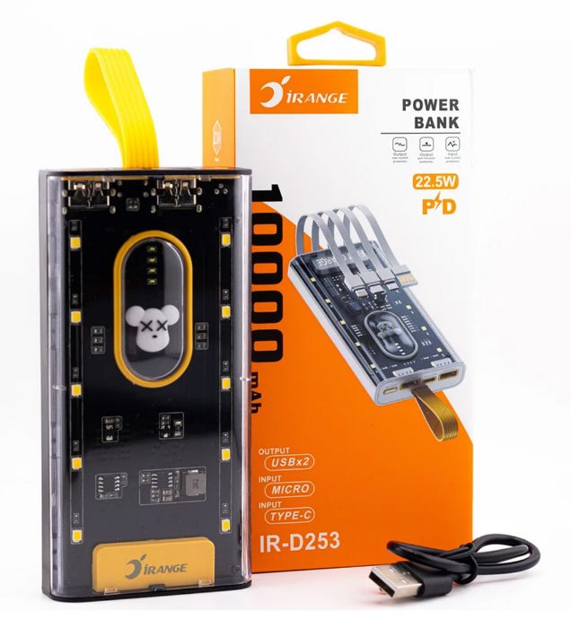 تصویر  پاوربانک 22.5W آیرنج مدل IR - D253 ظرفیت 10000 میلی‌آمپر ساعت