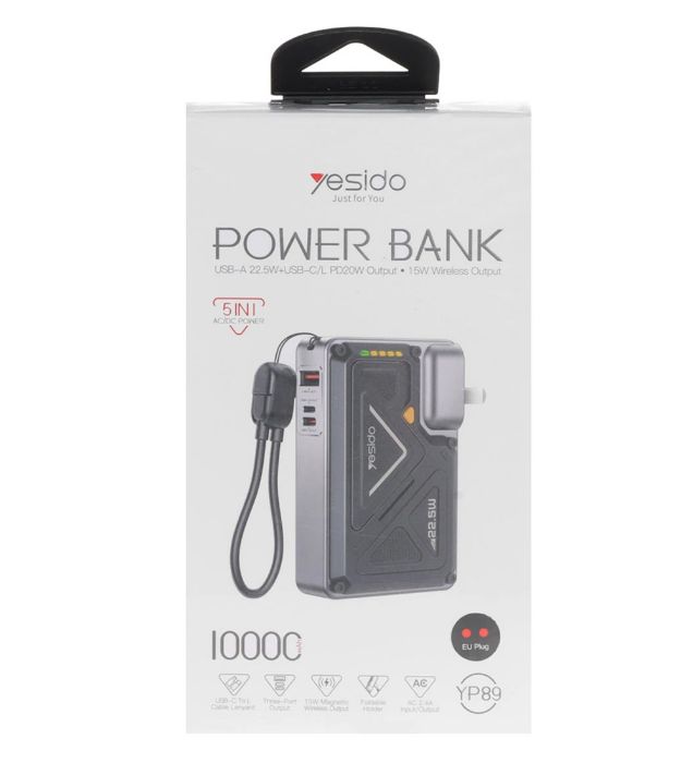 تصویر  پاوربانک 20W یسیدو مدل YP89 ظرفیت 10000 میلی آمپر ساعت