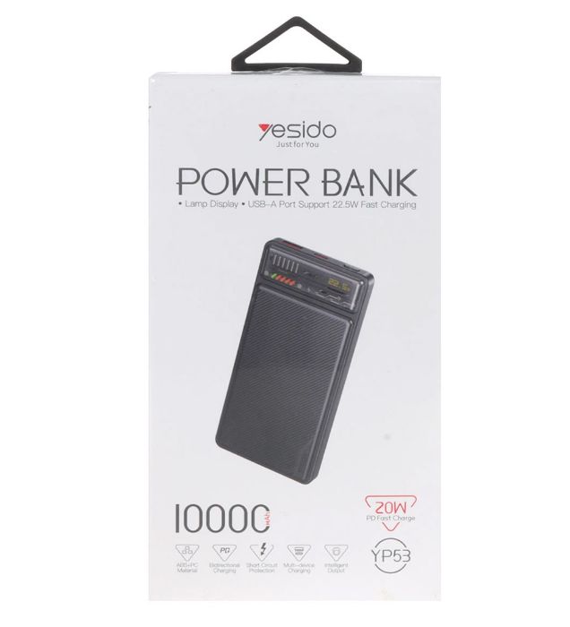 تصویر  پاوربانک 20W یسیدو مدل YP53 ظرفیت 10000 میلی آمپر ساعت