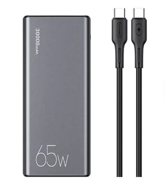 تصویر  پاوربانک 65W یوسامس مدل US-CD165 ظرفیت 30000 میلی آمپر ساعت