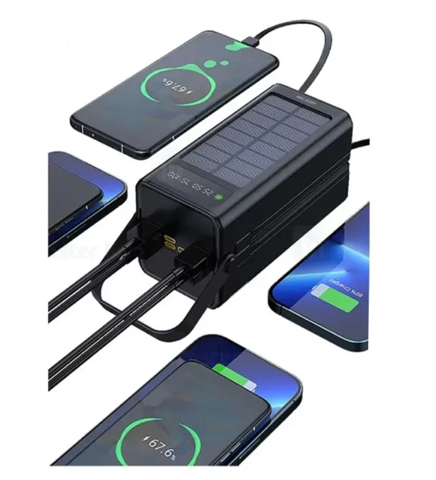 تصویر  پاوربانک خورشیدی گرین لاین مدل Solar X GLPX50 GNSOL50PB60BK ظرفیت 60000 میلی آمپر ساعت