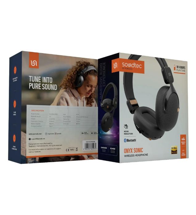 تصویر  هدفون بی سیم پرودو مدل ONYX SONIC PDSTWLEP053BK