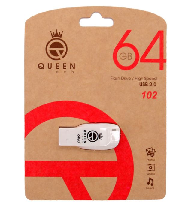 تصویر  فلش مموری کوئین مدل tech-102 USB 2.0 ظرفیت 64 گیگابایت