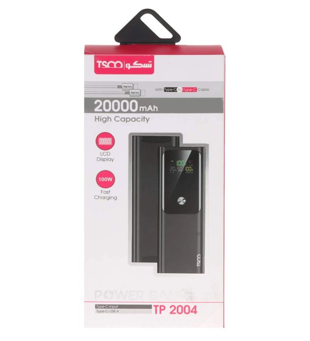 تصویر  پاوربانک 100W تسکو مدل TP 2004 ظرفیت 20000 میلی آمپر ساعت