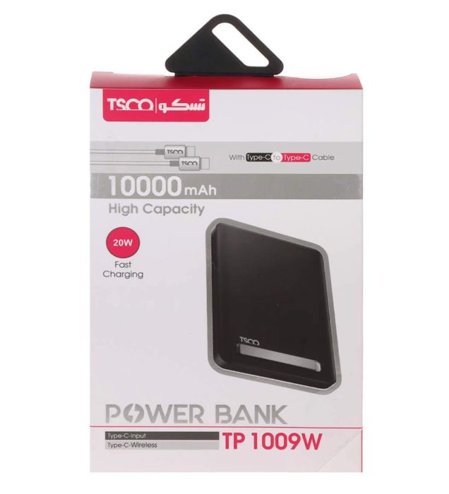 تصویر  پاوربانک 20W تسکو مدل TP 1009W ظرفیت 10000 میلی آمپر ساعت