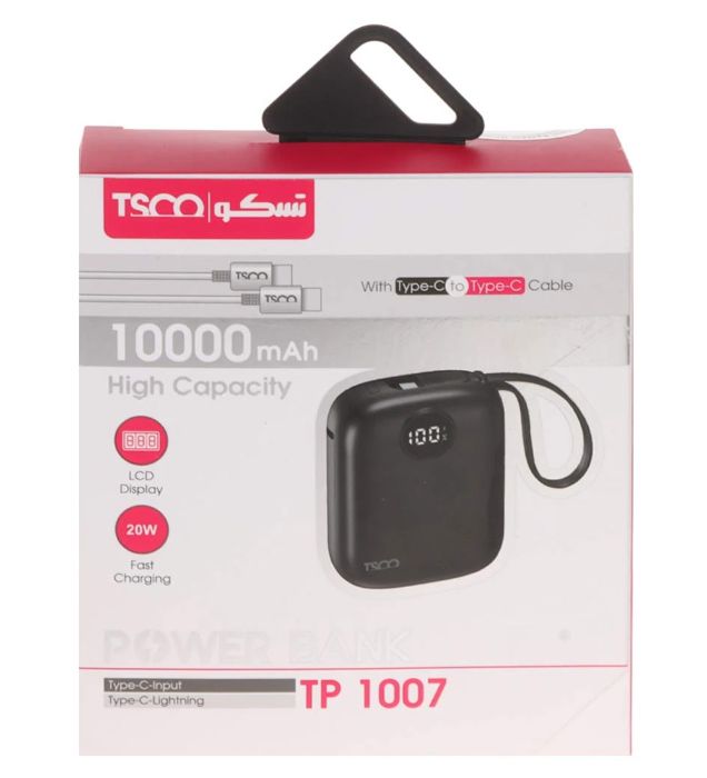 تصویر  پاوربانک 20W تسکو مدل TP 1007 ظرفیت 10000 میلی آمپر ساعت