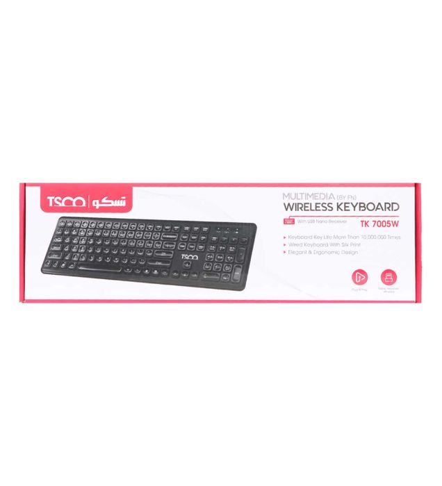 تصویر  کیبورد بی سیم تسکو مدل TK 7005W