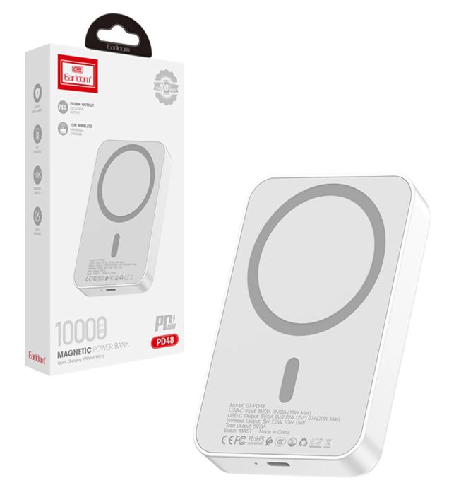 تصویر  پاور بانک 20W ارلدام مدل ET-PD48 ظرفیت 10000 میلی آمپر ساعت