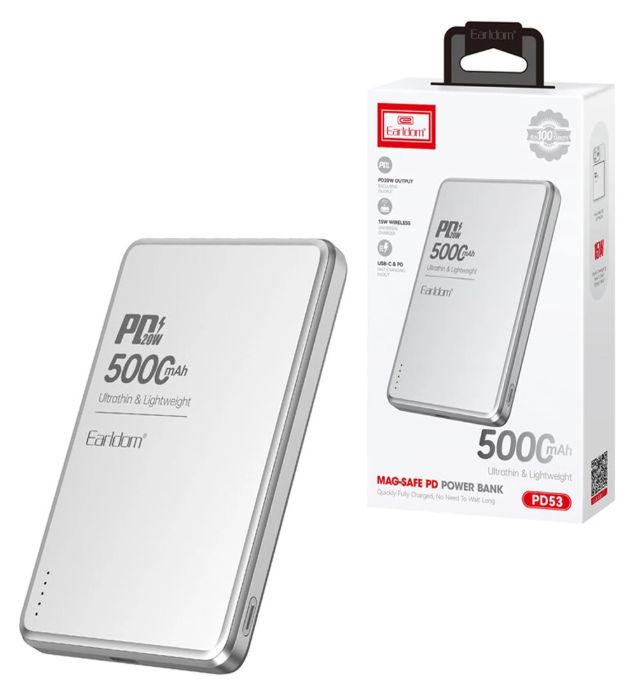 تصویر  پاور بانک 20W ارلدام مدل ET-PD53 ظرفیت 5000 میلی آمپر ساعت