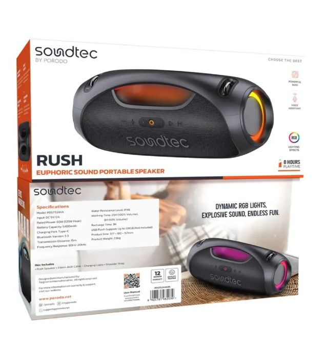 تصویر  اسپیکر بلوتوثی قابل حمل پرودو مدل Soundtec Rush Euphoric