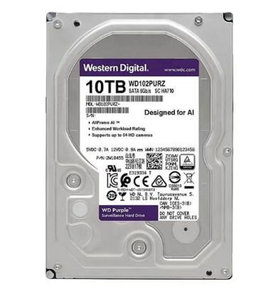 تصویر  هارد دیسک اینترنال وسترن دیجیتال مدل WD Purple ظرفیت 10 ترابایت