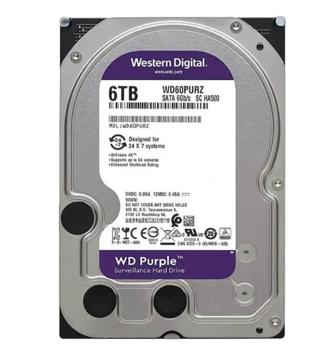 تصویر  هارد دیسک اینترنال وسترن دیجیتال مدل WD Purple ظرفیت 6 ترابایت
