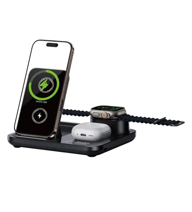 تصویر  شارژر وایرلس گرین لاین مدل 3 در 1 Multifunctional