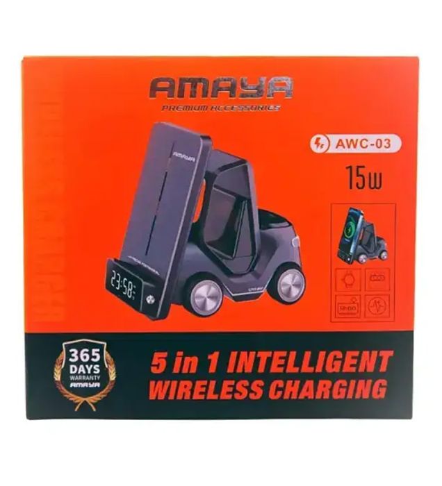 تصویر  شارژر وایرلس آمایا مدل AWC-03 3in1