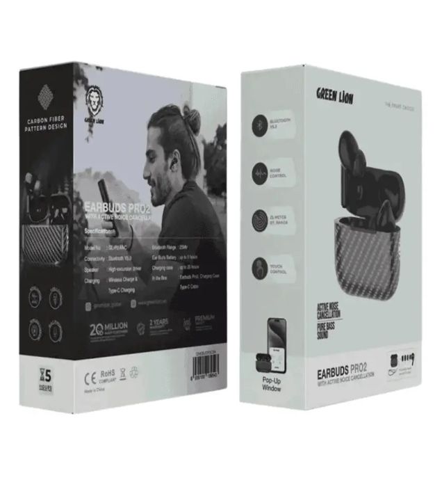 تصویر  هندزفری بلوتوثی گرین لاین مدل Earbuds Pro 2 With ANC