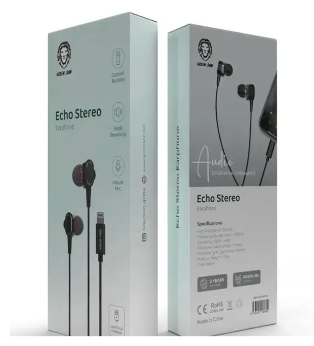تصویر  هندزفری سیمی گرین لاین مدل Echo Stereo Lightning