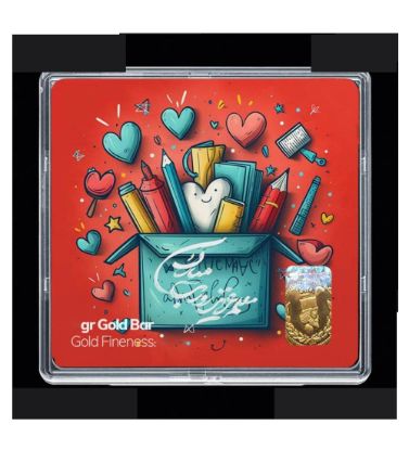 تصویر  شمش طلا 18 عیار 0.1 گرمی مدوپد مدل روز معلم کد SG11661